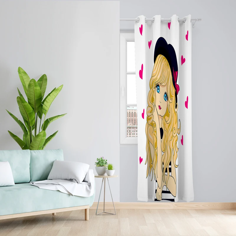 پرده طرح کودک مدل مخمل پانچی کد L 1122 Z سایز 140x200 سانتی متر