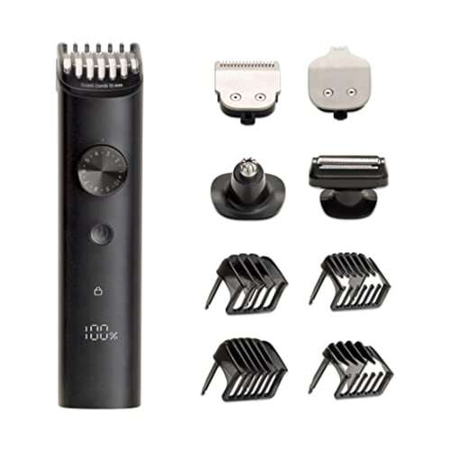 ماشین اصلاح موی سر و صورت تریمر شیائومی مدل Grooming Kit Pro XMGHT2KITLF، با تیغه‌های خود تیزشونده، دارای تنظیم‌گر چرخشی، منبع انرژی باتری قابل شارژ، اندازه اصلاح 0.5 تا 10 میلی‌متر، جنس تیغه استیل ضد زنگ، مدت زمان استفاده پس از شارژ 90 دقیقه