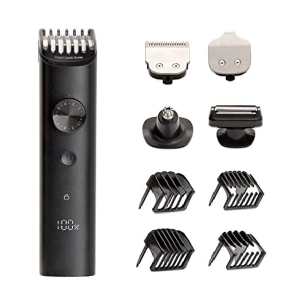 ماشین اصلاح موی سر و صورت تریمر شیائومی مدل Grooming Kit Pro XMGHT2KITLF، با تیغه‌های خود تیزشونده، دارای تنظیم‌گر چرخشی، منبع انرژی باتری قابل شارژ، اندازه اصلاح 0.5 تا 10 میلی‌متر، جنس تیغه استیل ضد زنگ، مدت زمان استفاده پس از شارژ 90 دقیقه