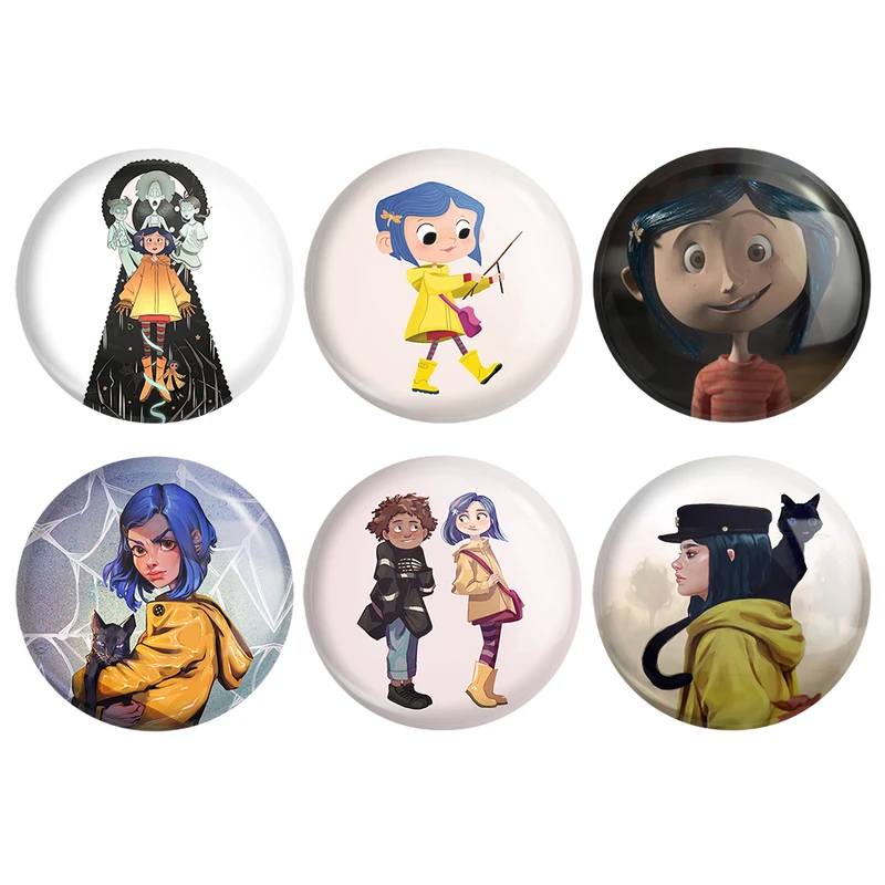 مگنت خندالو طرح کورالاین Coraline کد 1234B مجموعه 6 عددی