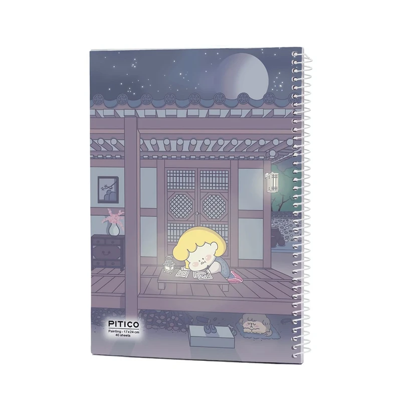 دفتر نقاشی 40 برگ پیتیکو طرح دختر و کلبه