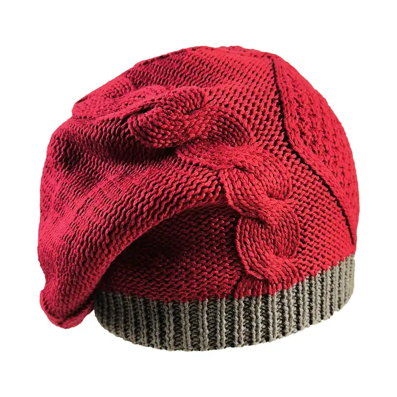 ست کلاه و شال گردن و ساق دست بافتنی اندلس مدل 15028 رنگ قرمز