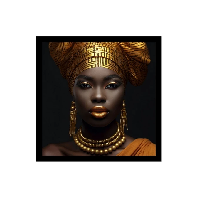 تابلو نوری بکلیت طرح دکوراتیو چهره هنری زن سیاه پوست مدل B-MID-18814