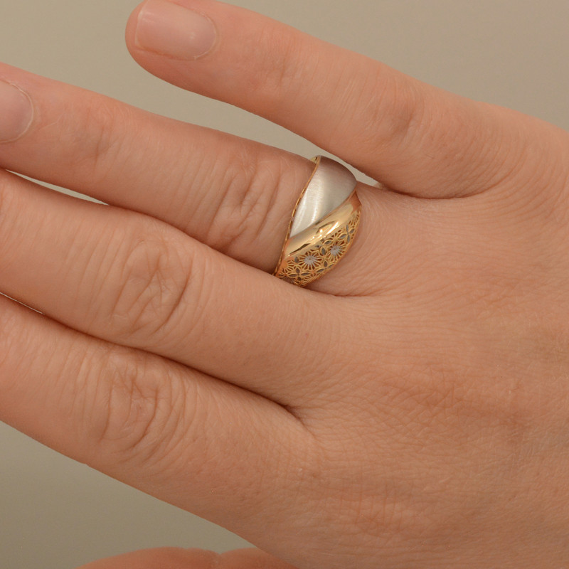 انگشتر طلا 18 عیار زنانه طلای مستجابی مدل قاصدک آوا  کد 54123 سایز 55