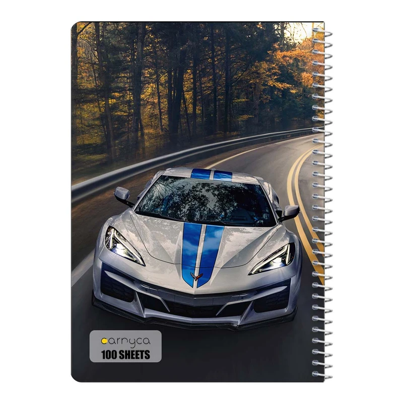 دفتر مشق 100 برگ سیمی کارنیکا طرح شورولت کوروت Chevrolet Corvette کد 61503