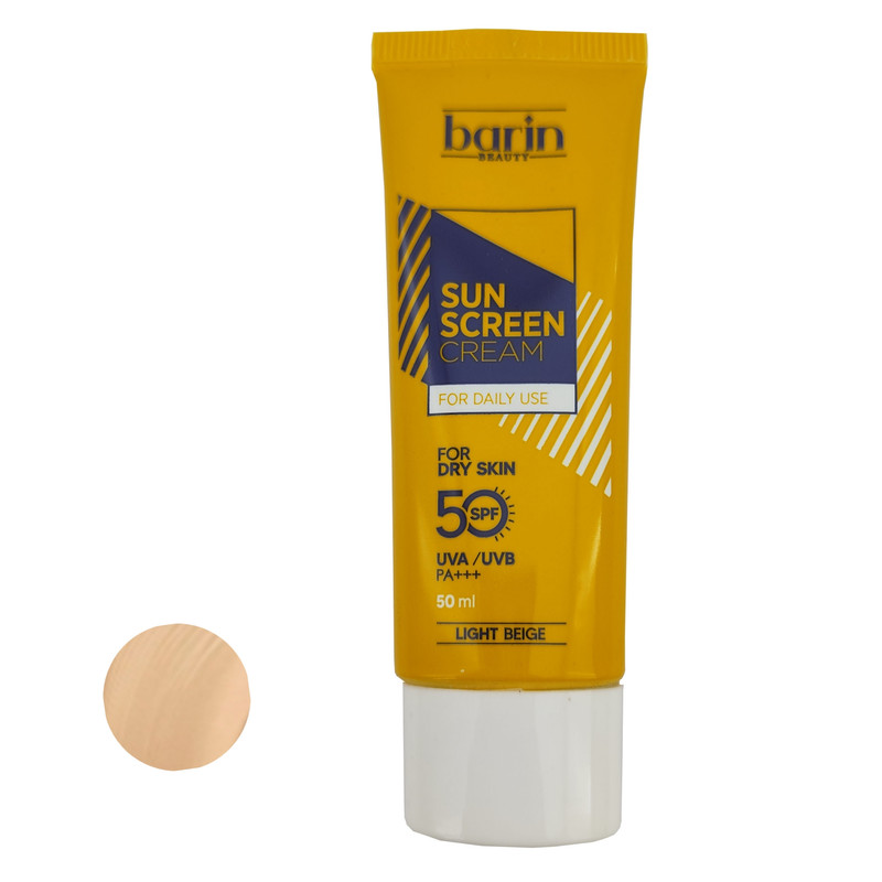 کرم ضد آفتاب رنگی بارین بیوتی SPF 50 مدل LB ‌مناسب پوست‌ های خشک حجم 50 میلی‌ لیتر