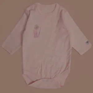 بادی آستین بلند نوزادی وان بای وان مدل گل رز 