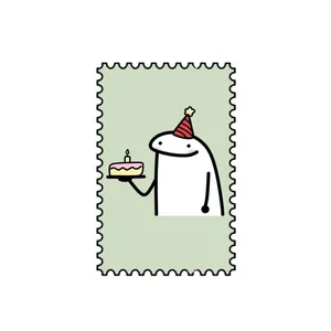 برچسب مدل تمبر فانتزی طرح تولد flork مجموعه 30 عددی