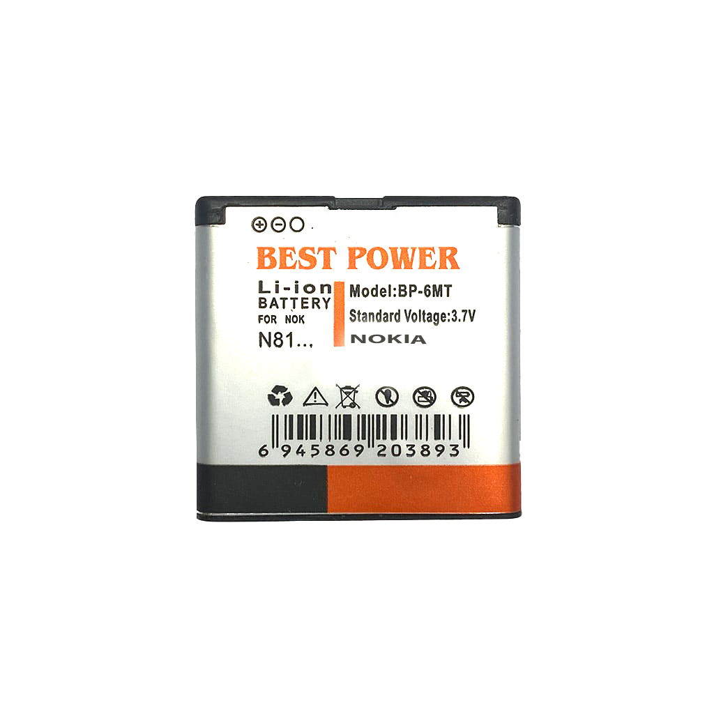باتری موبایل مدل BP-6MT ظرفیت 800 میلی آمپر ساعت مناسب برای گوشی موبایل نوکیا E51/ N81/ N82