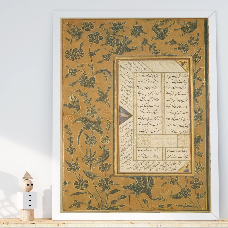 تابلو طرح نقاشی قدیمی مدل G01333 فریم سفید