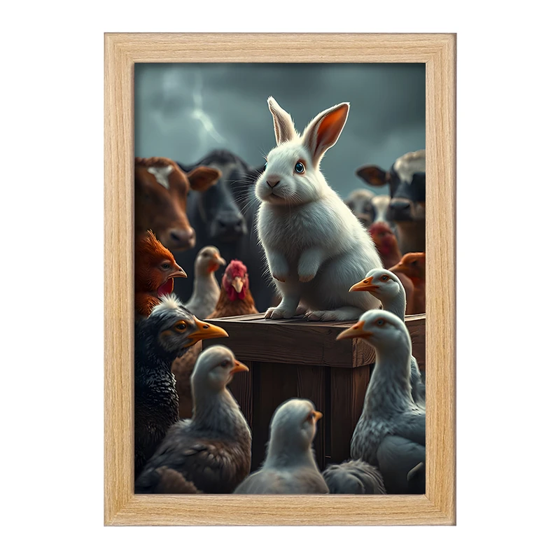 تابلو خندالو مدل خرگوش و حیوانات مزرعه کد F11667
