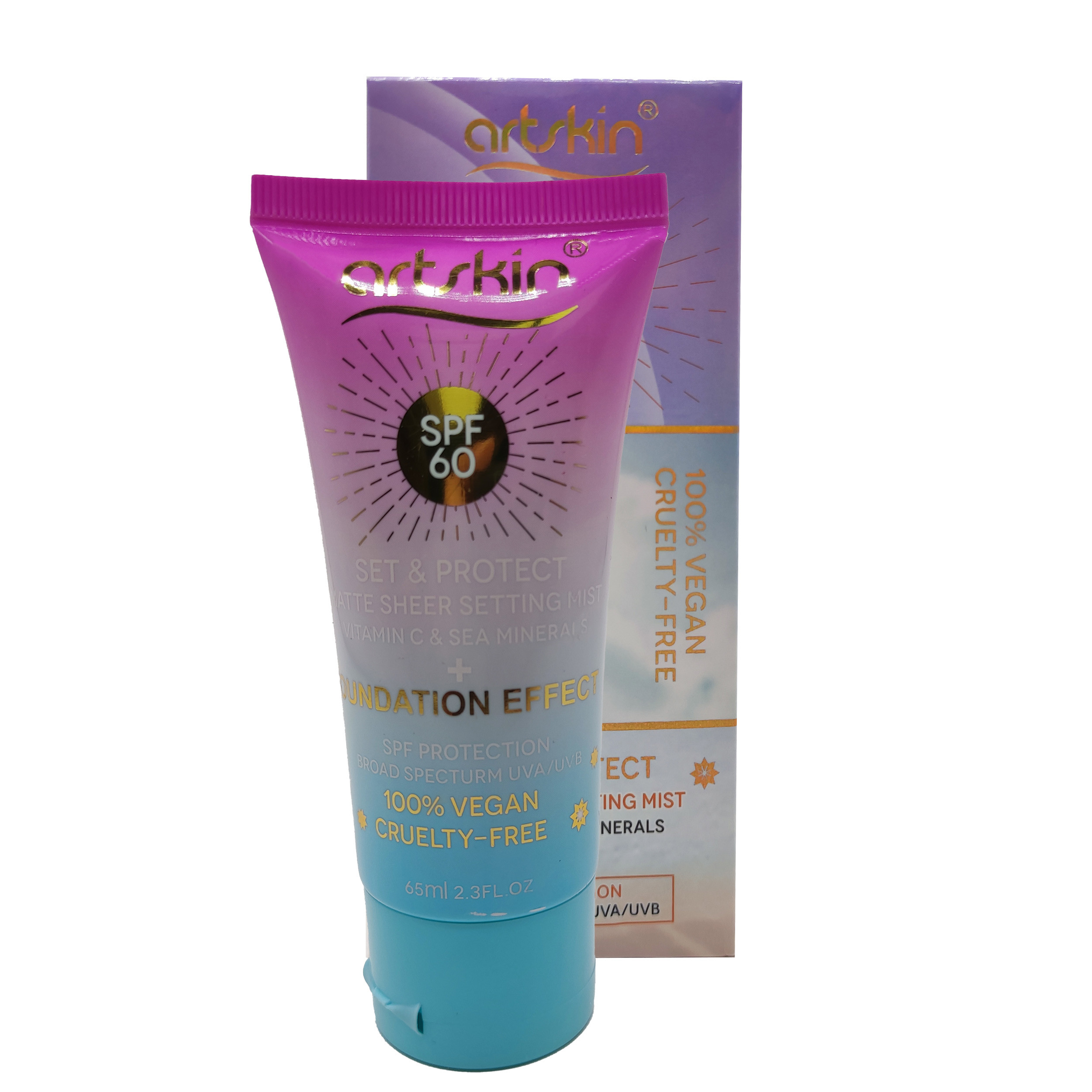 کرم ضد آفتاب بدون رنگ آرتاسکین SPF 60 مدل VEGAN مناسب انواع پوست حجم 65 میلیلیتر کرم ضد آفتاب بدون رنگ آرتاسکین SPF 60 مدل VEGAN مناسب انواع پوست حجم 65 میلیلیتر