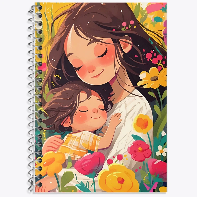 دفتر زبان 50 برگ خندالو مدل سه خط طرح مادرانه کد F6257