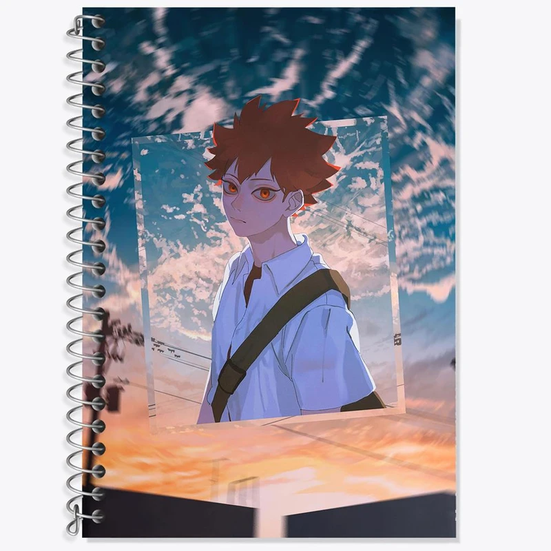دفتر زبان 50 برگ خندالو مدل دو خط طرح هیناتا انیمه هایکیو Haikyu کد 17769
