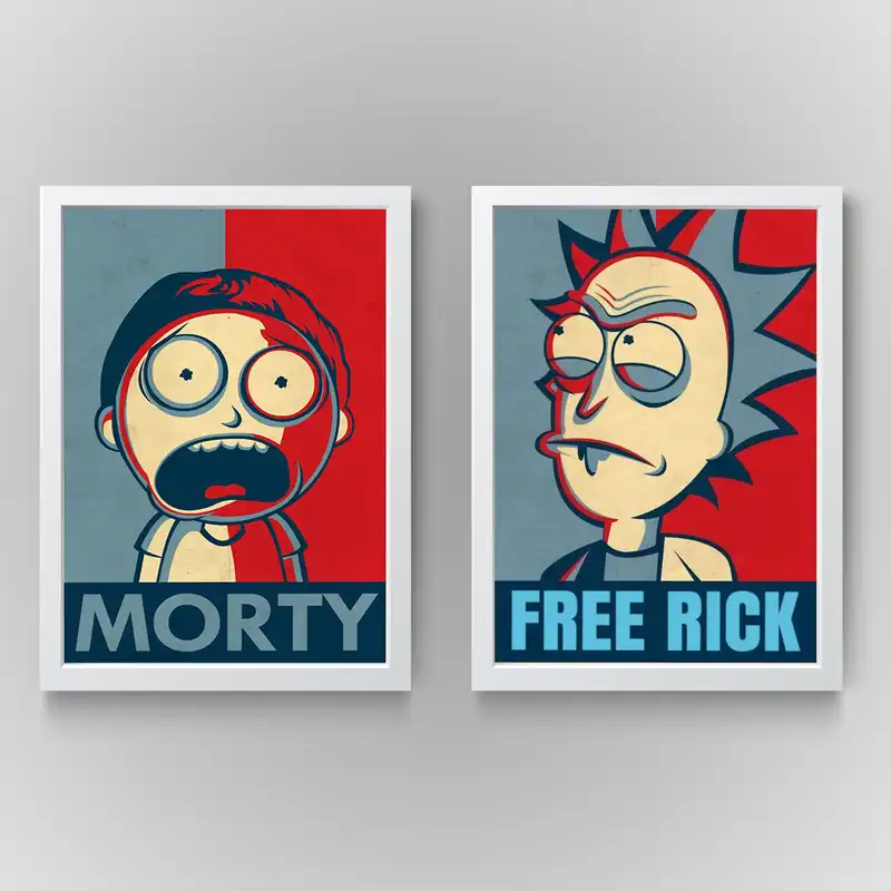 تابلو مدل ریک اند مورتی کد N198 مجموعه 2 عددی