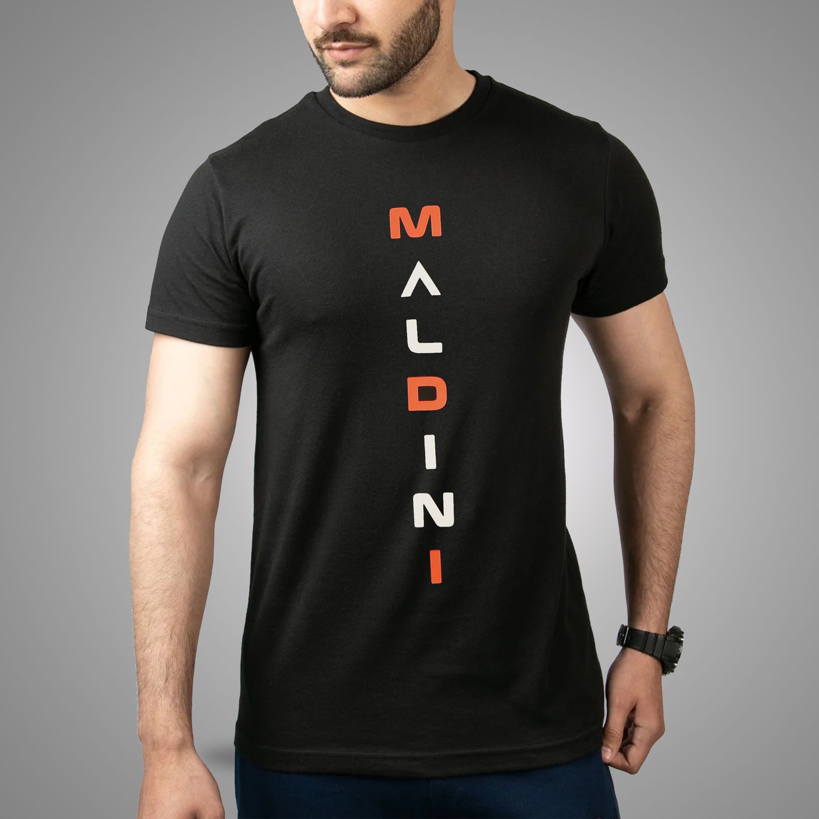 تی شرت آستین کوتاه مردانه مالدینی مدل عمودی T-257 -  - 1
