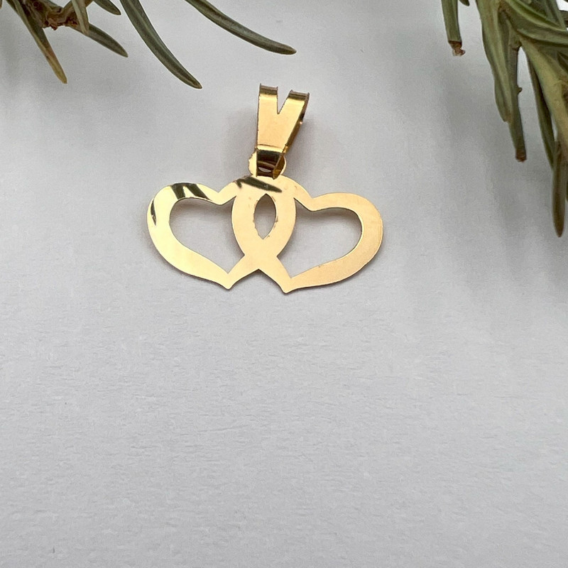 آویز گردنبند طلا 18 عیار زنانه گالری صادقی طرح دو قلبی آویز گردنبند طلا 18 عیار زنانه گالری صادقی طرح دو قلبی