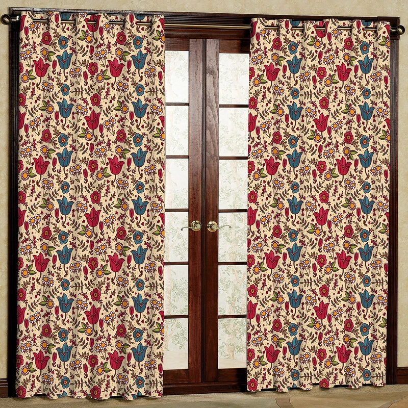  پرده مدل گل دار مخمل پانچی کد 506 سایز 140x280 سانتی متر