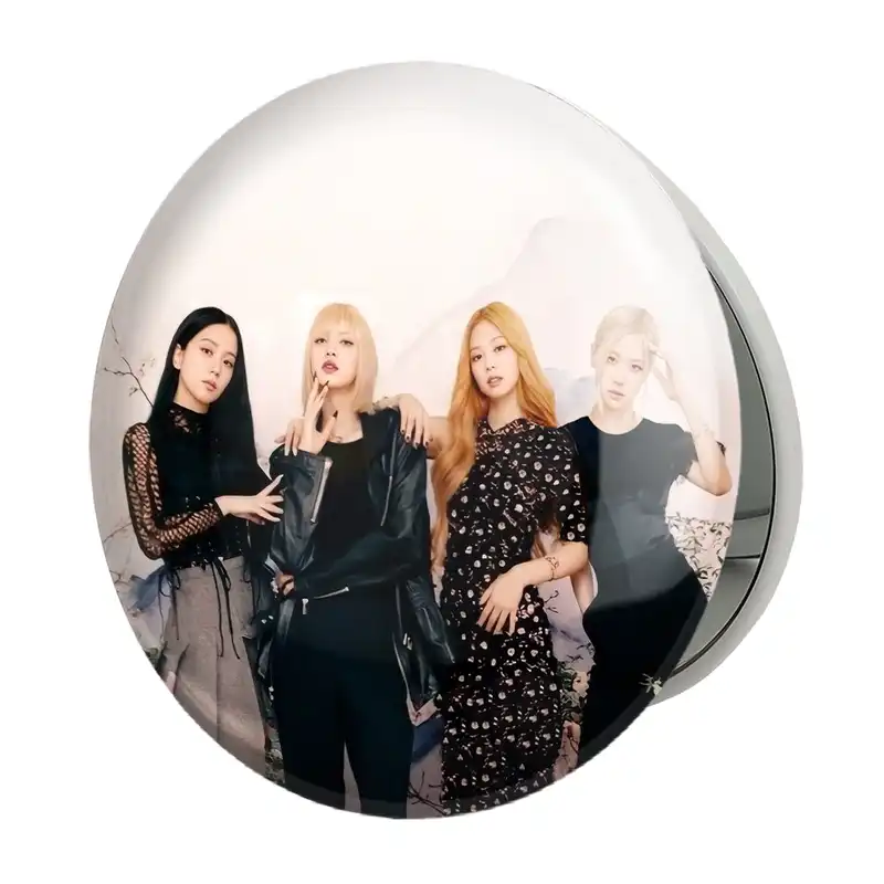 آینه جیبی خندالو طرح گروه بلک پینک Black Pink مدل تاشو کد 16685