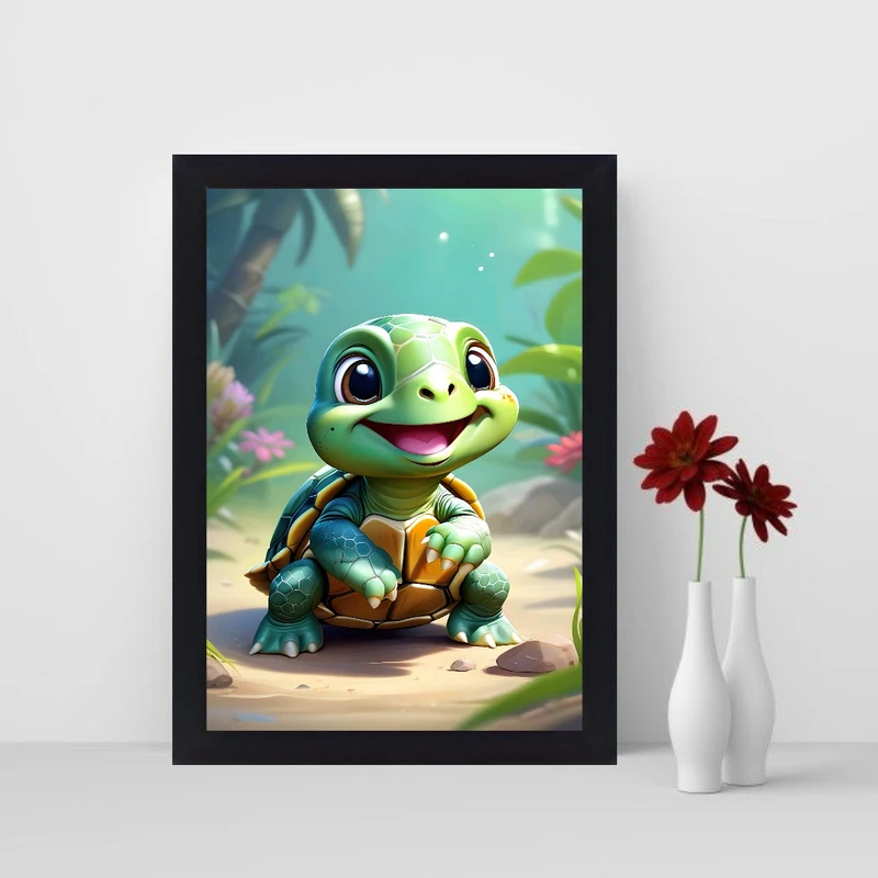 تابلو نوری طرح لاکپشت مدل baby turtle کد 1017