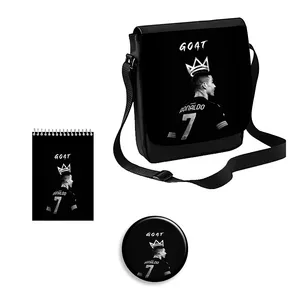 کیف رودوشی بچگانه  مدل رونالدو کد 1 به همراه دفتر یادداشت و پیکسل مجموعه 3 عددی