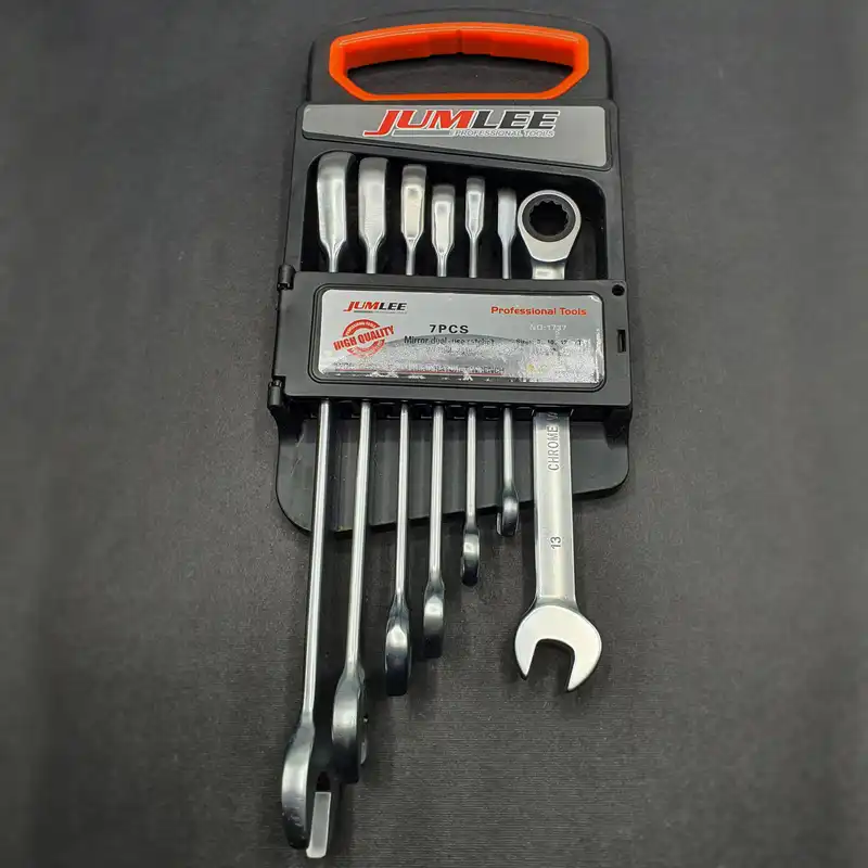 آچار یکسر تخت یکسر رینگ جغجغه ای جاملی کد 8401 مجموعه 7 عددی