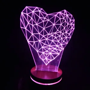 چراغ خواب مدل بالبینگ سه بعدی قلبی کد 3110