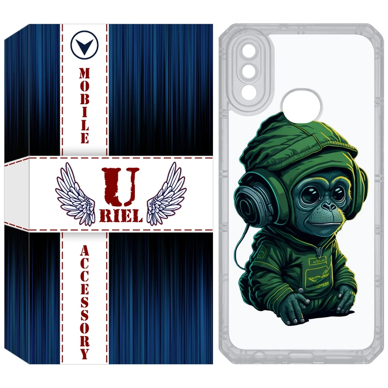 کاور یوریل مدل Clear کد 45 طرح میمون مناسب برای گوشی موبایل سامسونگ Galaxy A10S / M10S