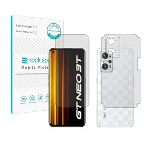 Rockspace HyGEL model clear screen protector suitable for Realme GT Neo3t mobile phone along with the phone back protector