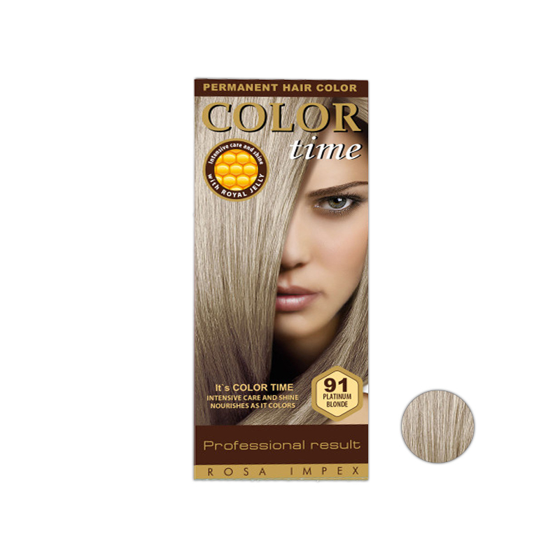 کیت رنگ مو کالرتایم شماره 91 حجم 40 میلی لیتر رنگ بلوند پلاتینیوم