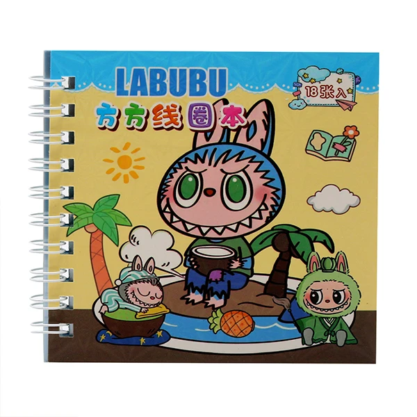 دفترچه یادداشت 12 برگ مدل استیکردار طرح لبوبو کاسه به دست