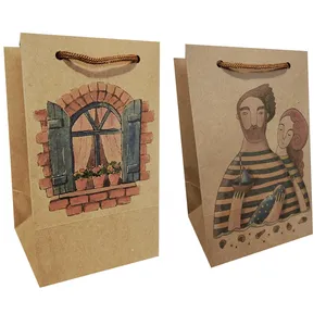 ساک هدیه مدل کادوهای رنگی مجموعه 2 عددی