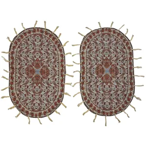 رومیزی ترمه مدل عسلی بسته 2 عددی