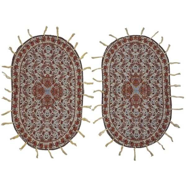 رومیزی ترمه مدل عسلی بسته 2 عددی