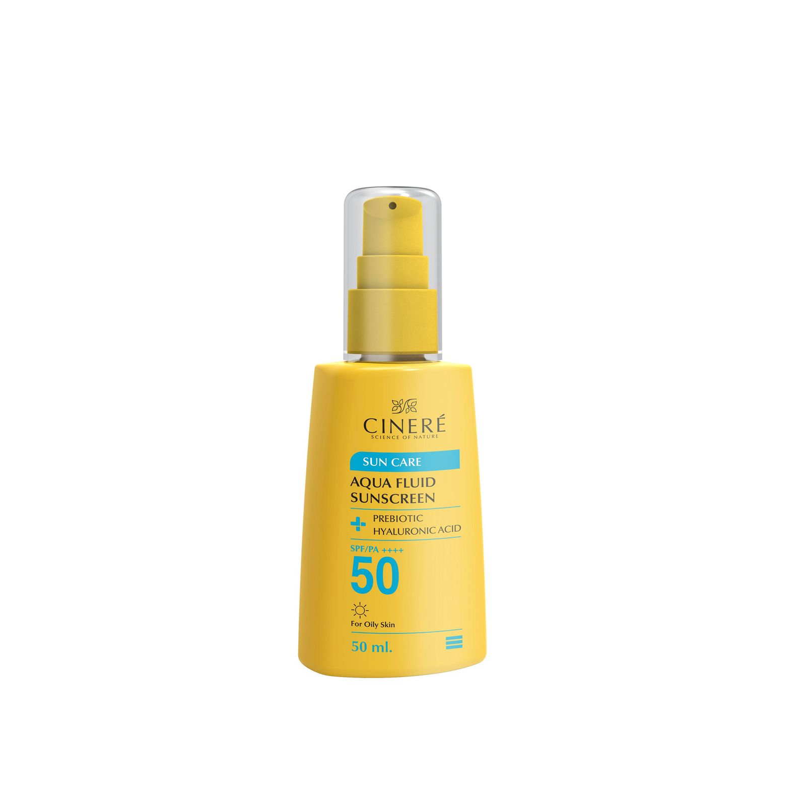 فلوئید ضد آفتاب بی‌رنگ سینره، 50 SPF، مدل PREBIOTIC، مناسب پوست‌های چرب با حجم 50 میلی‌لیتر، فاقد پارابن، محافظت‌کننده در برابر اشعه‌های UVA و PA ،UVB++++، دارای فرمولاسیون فاقد چربی و هیالورونیک اسید، با ماندگاری 2 ساعته -  - 3