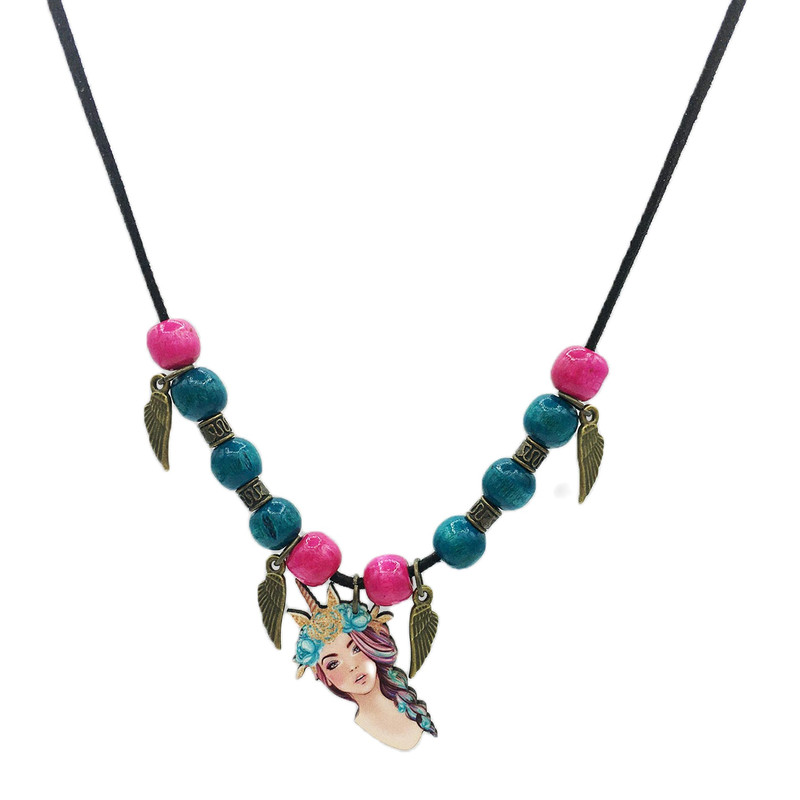 گردنبند دخترانه مدل دختر تکشاخ کد g007 گردنبند دخترانه مدل دختر تکشاخ کد g007