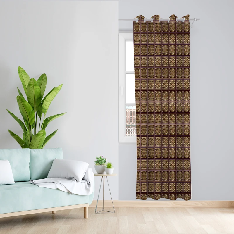 پرده طرح سنتی مدل مخمل پانچی کد 4089 z سایز 140x200 سانتی متر
