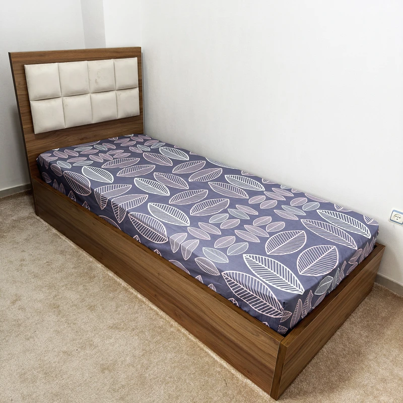 ملحفه ناتوسا مدل کشدار ماکائو یک و نیم نفره سایز 120x200 سانتی متر