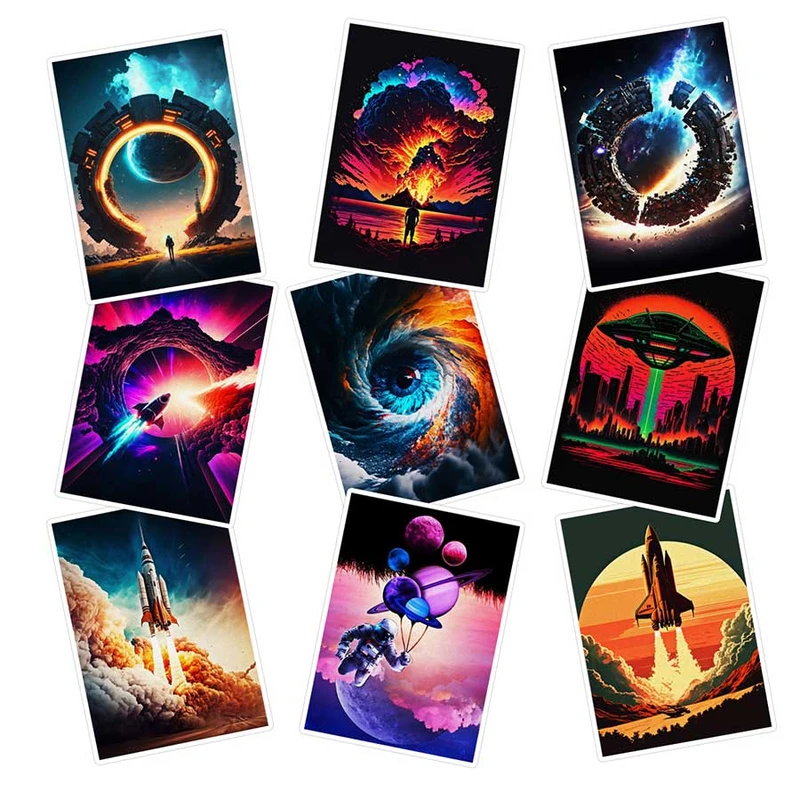  استیکر لپ تاپ ماسا دیزاین طرح space کد SAM119 مجموعه 9 عددی