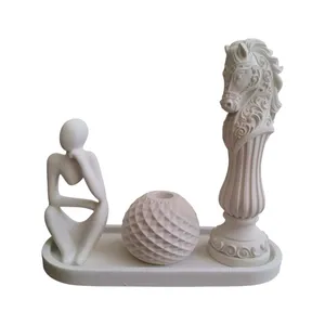 ست 3 تکه جاشمعی بتنی مدل افرا