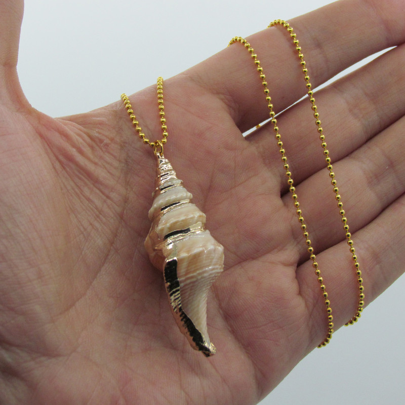 گردنبند دخترانه مدل گوش ماهی کد shell1199-1