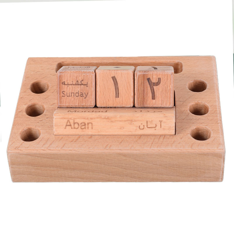 تقویم چوبی مدل رومیزی