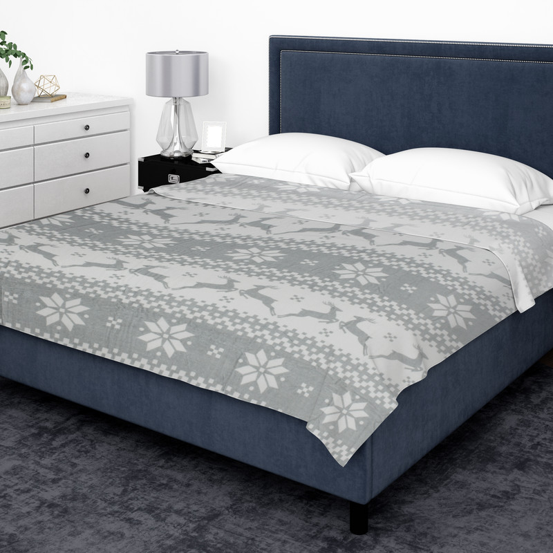 پتو مسافرتی شاران هوم مدل مخملی دو نفره طرح گوزن سایز 180×220 سانتی متر