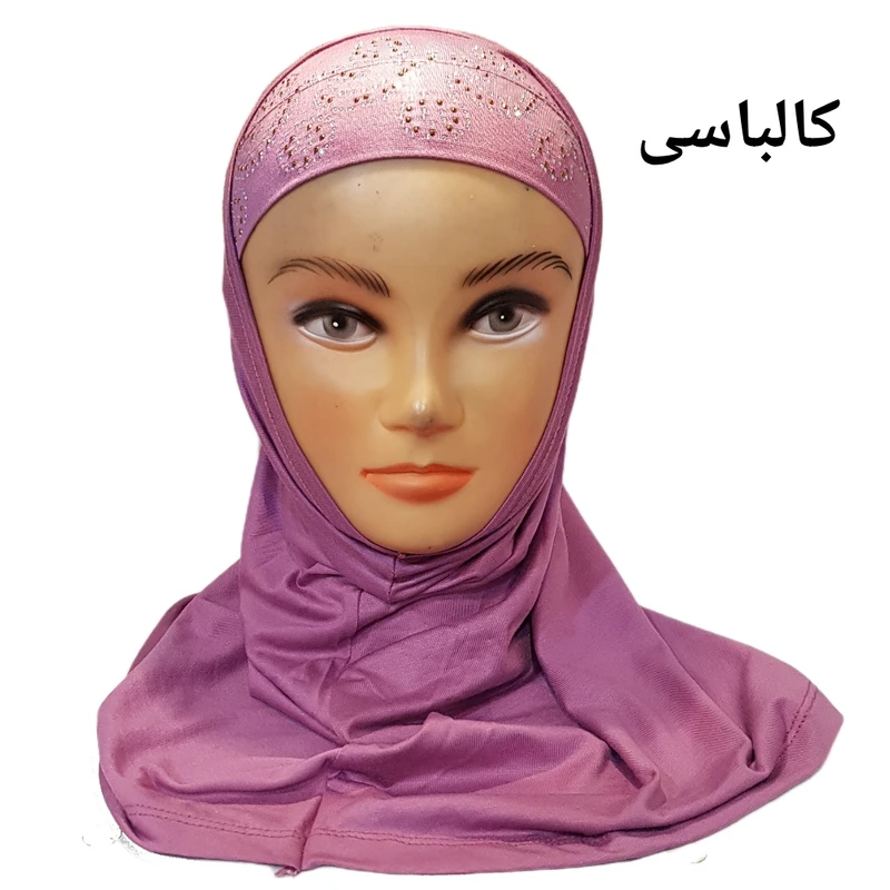 عکس شماره 12 : مقنعه دخترانه مدل هد نگین دار