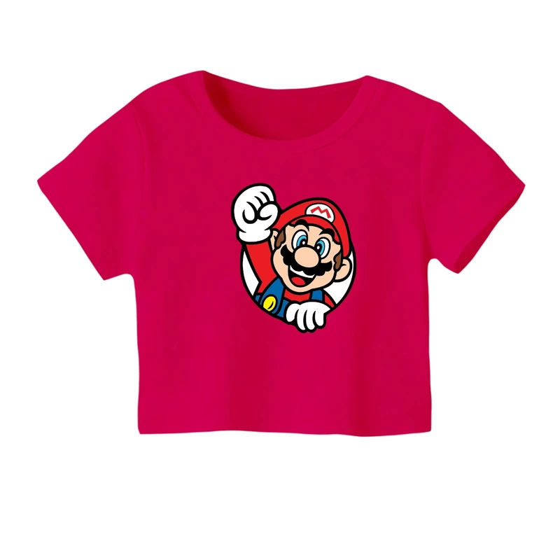 کراپ‌ تی‌شرت آستین کوتاه زنانه مدل ماریو کد 7