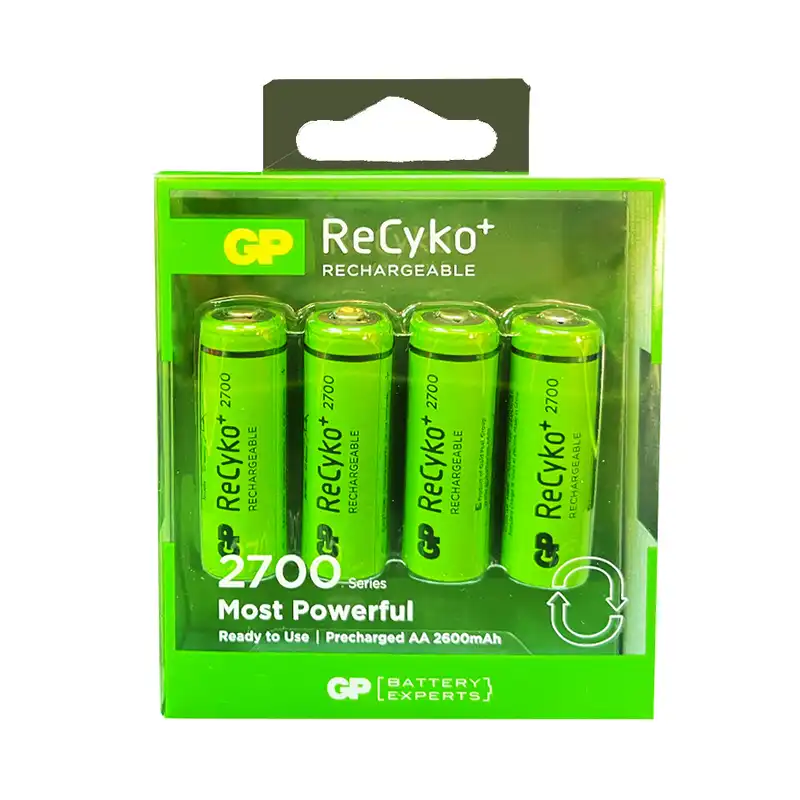 باتری قلمی قابل شارژ جی پی مدل orecyko pluse 2700 بسته چهار عددی