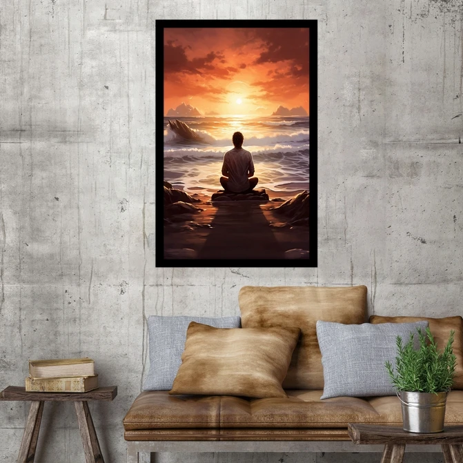 تابلو نوری بکلیت طرح طبیعت دریا و آرامش مدل B-MID-17755