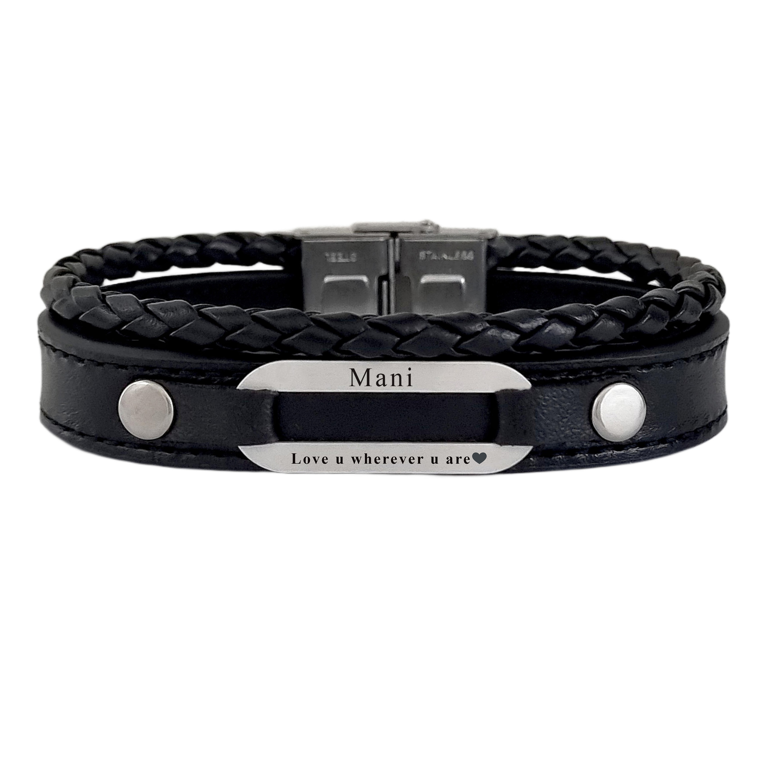 دستبند نقره مردانه لیردا مدل اسم مانی 72500