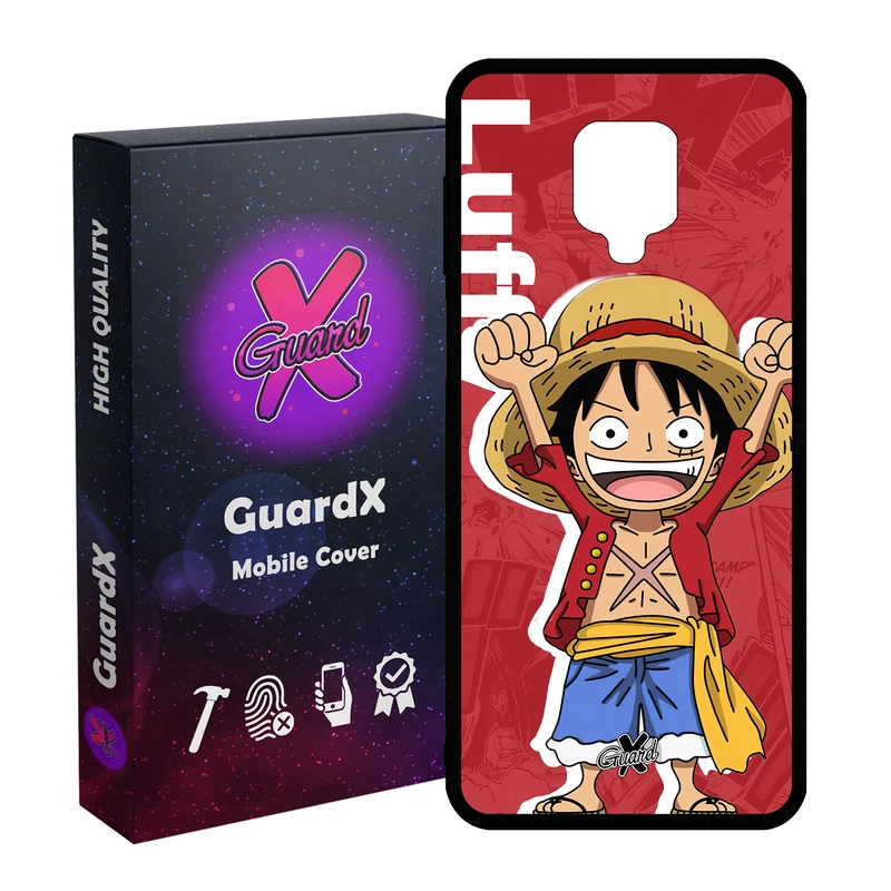 کاور گارد ایکس طرح One Piece Luffy Anime مدل Glass10470 مناسب برای گوشی موبایل شیائومی Redmi Note9 Pro/Note 9 Pro Max/Redmi Note 9S/MI Poco M2 Pro