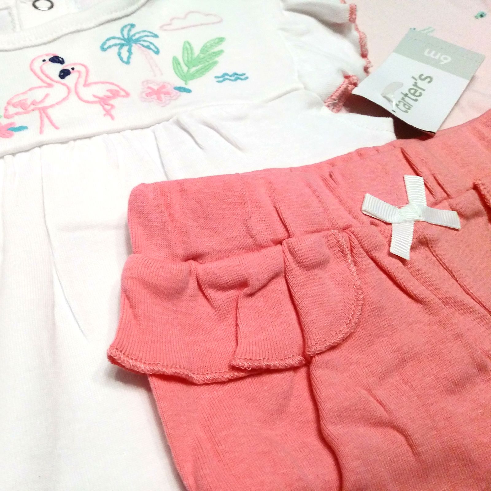 ست 3 تکه لباس نوزادی دخترانه کارترز طرح فلامینگو کد M359 -  - 5